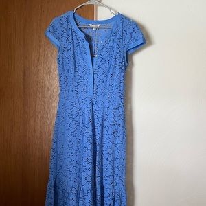 Nanette Lepore Cornflower Blue Lace Dress with Matching Belt, size 6